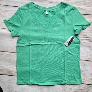 BP Vneck Basic Tshirt Tee Green XXS